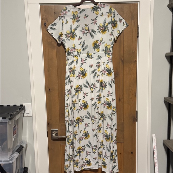 Rue 21 tie front lemon maxi dress 🍋 Womens XL 2 slit front Resort vacation Beach - Picture 4 of 15